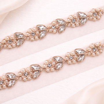 Beads And Stone Embellished Handwork Trim