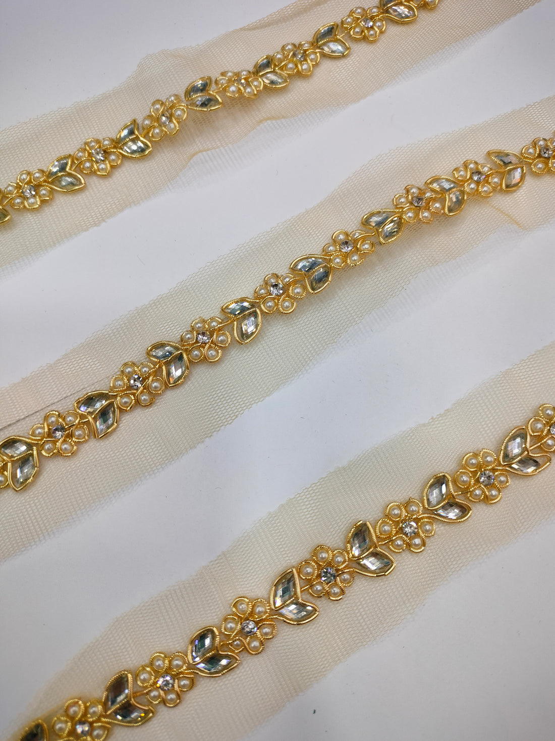 Golden Embellished Handwork Trim