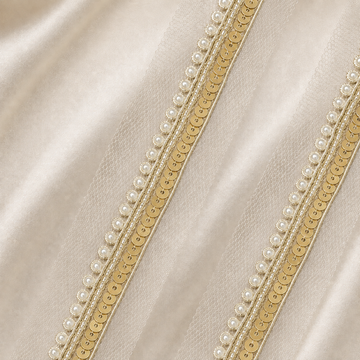 Pearl and Sequin Embroidered Net Lace Border