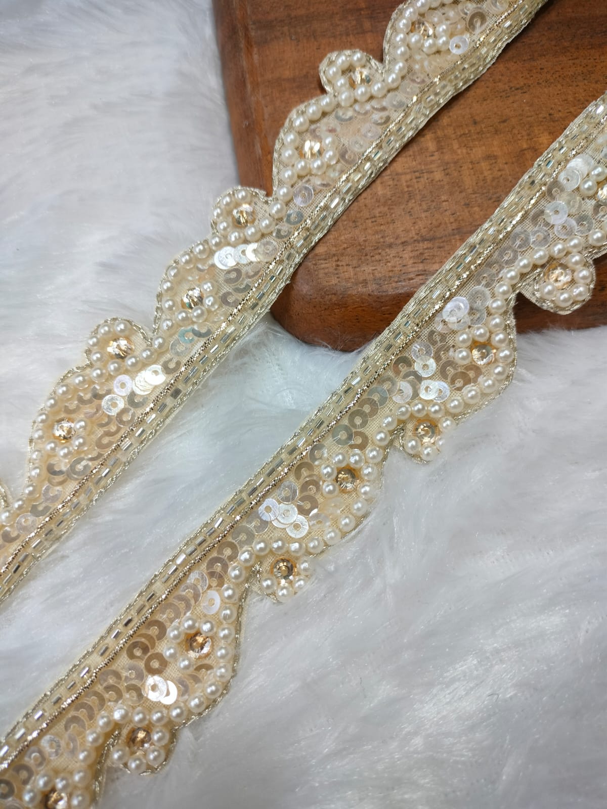 Light Gold Embellished Handwork Trim