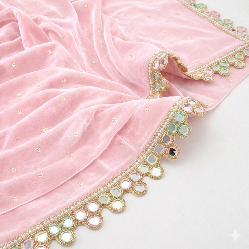 Multicolor Mirror Embellished Handcrafted Trim