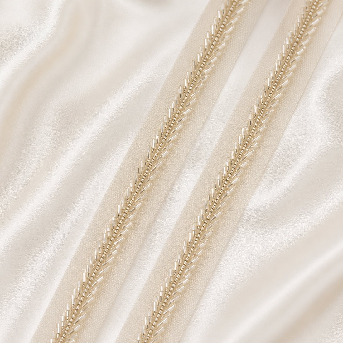 Beaded Embellished Net Lace Border Trim