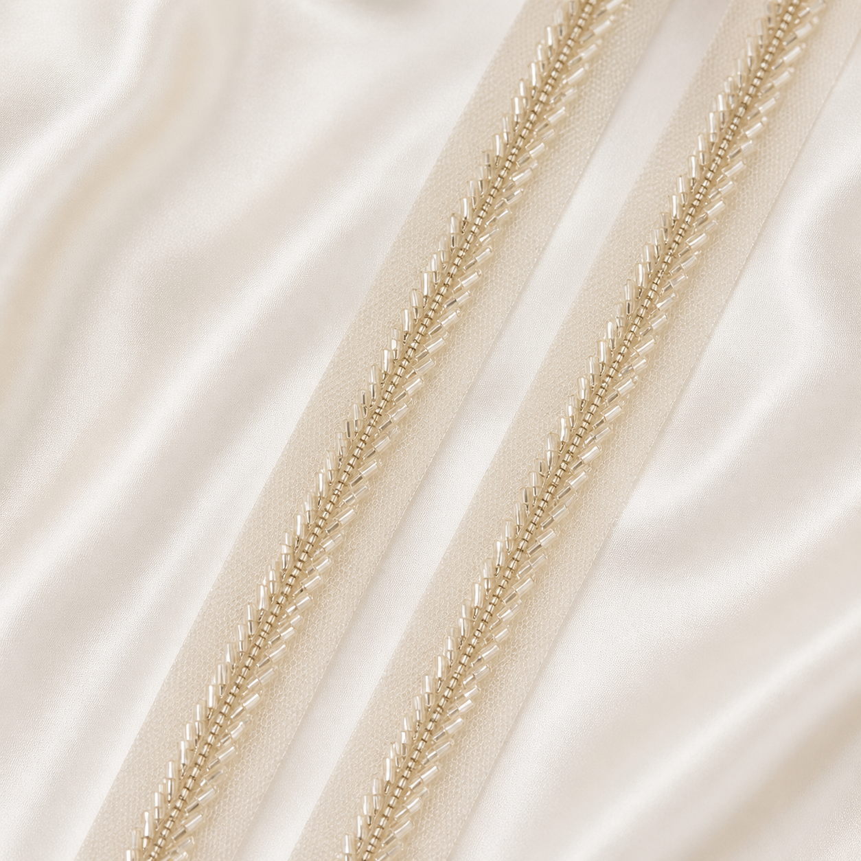 Beaded Embellished Net Lace Border Trim