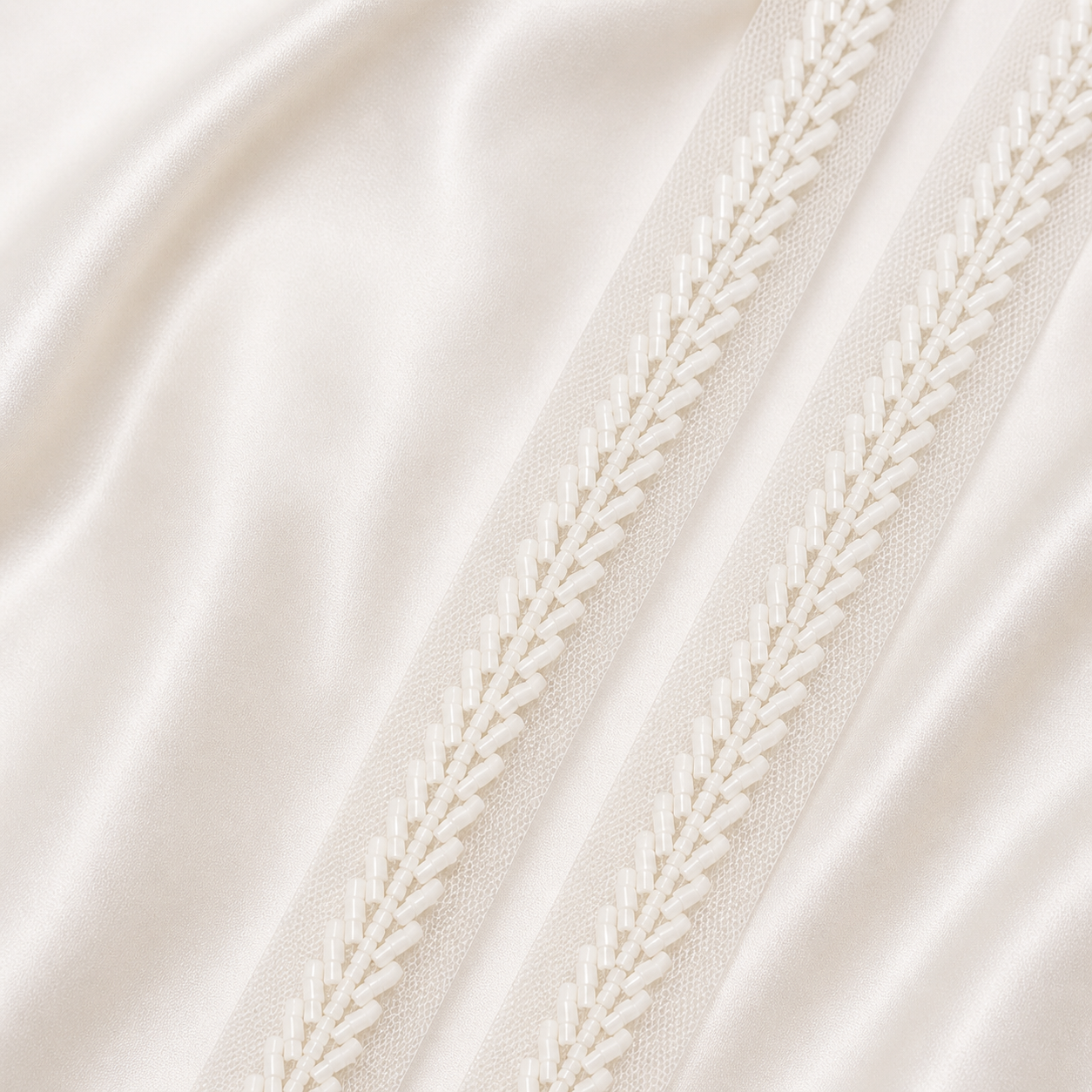 Beaded Embellished Net Lace Border Trim
