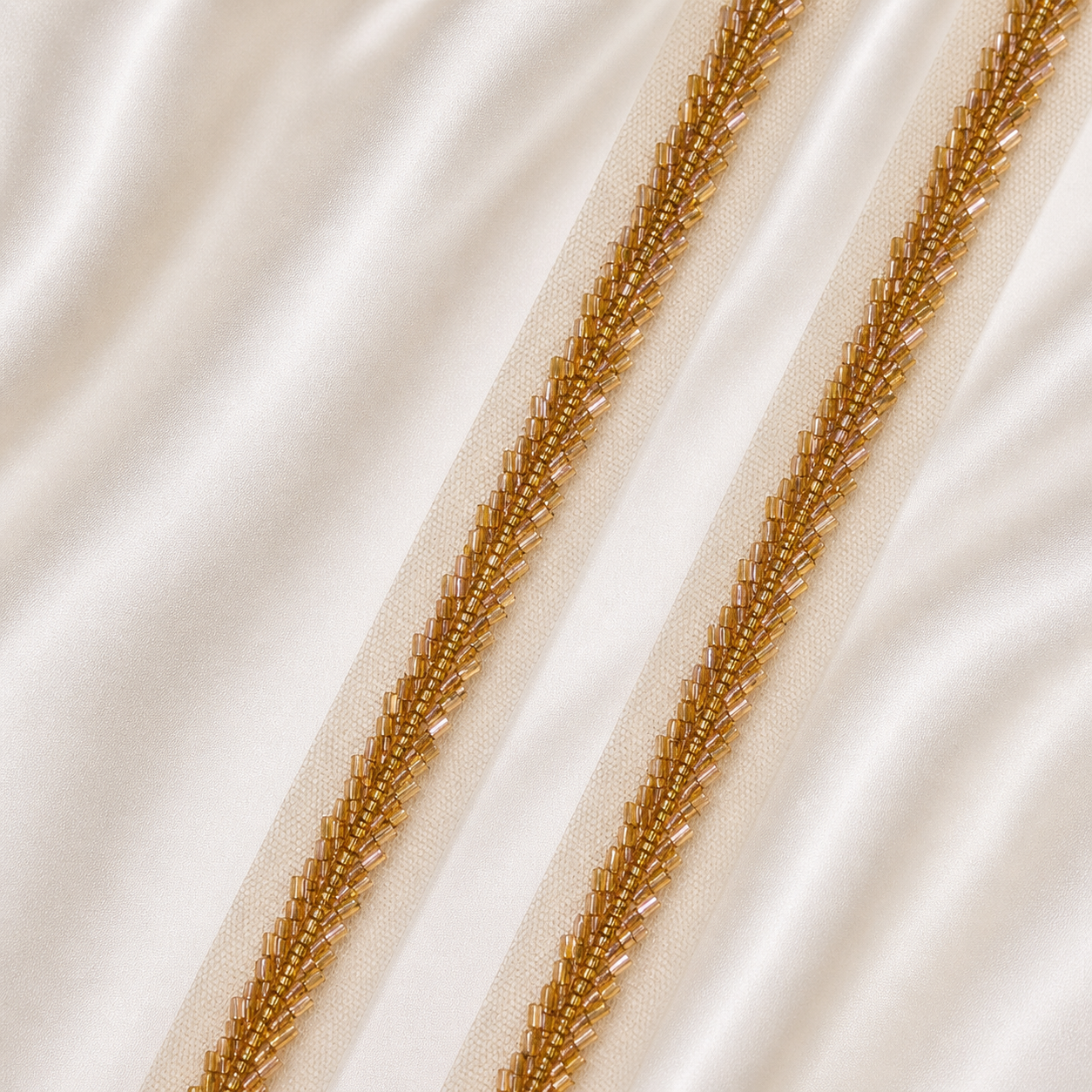 Beaded Embellished Net Lace Border Trim
