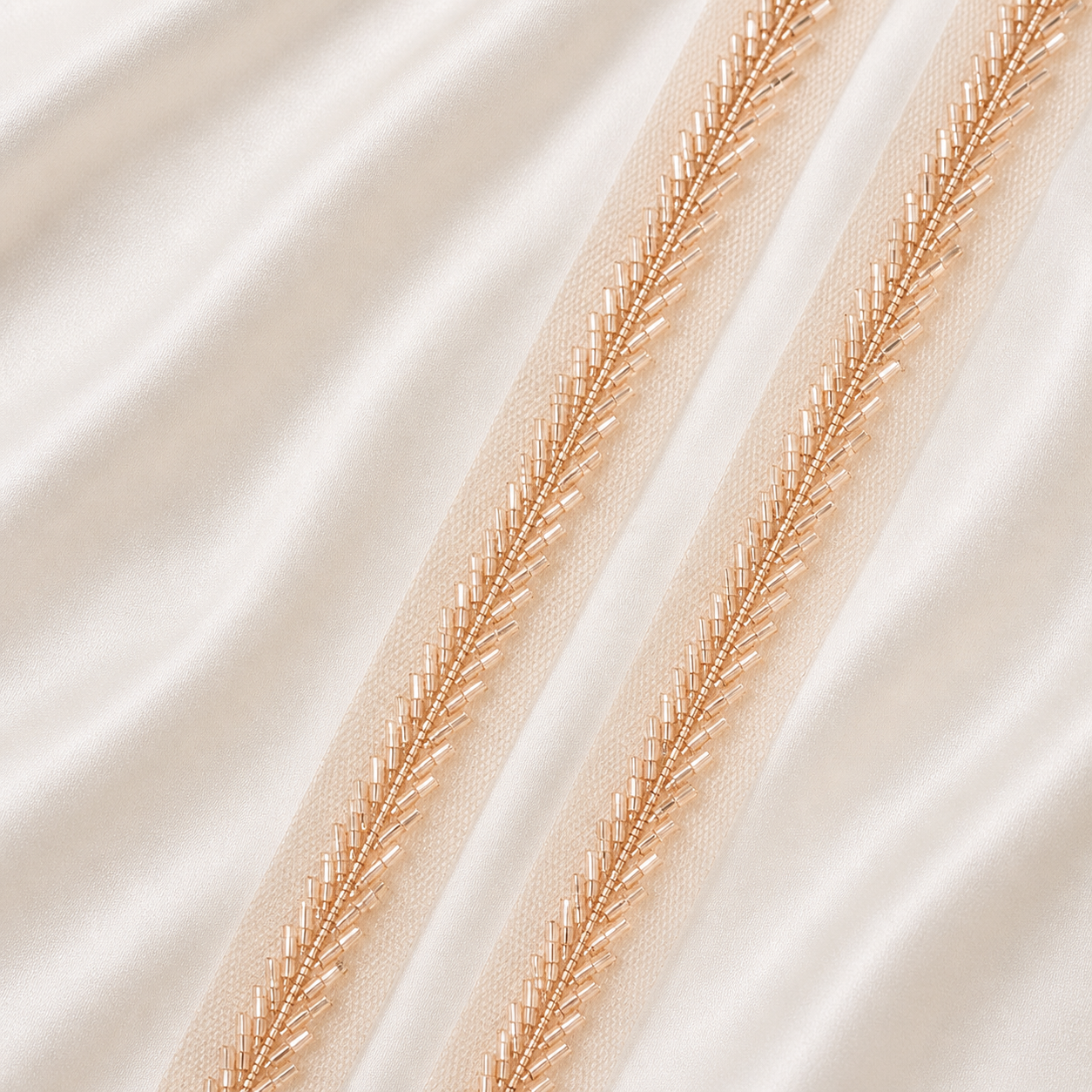 Beaded Embellished Net Lace Border Trim