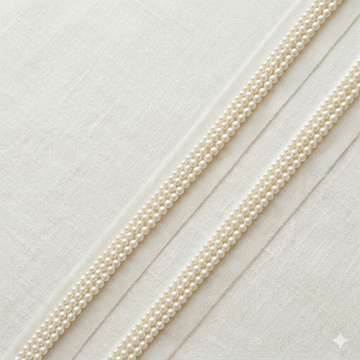 Triple Pearl Net Lace Trim Border for Bridal, Festive & Designer Wear