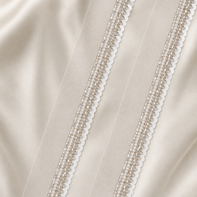 Pearl & Sequin Embellished Net Lace Border Trim