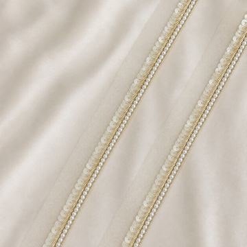 Pearl and Sequin Embellished Handwork Lace Border