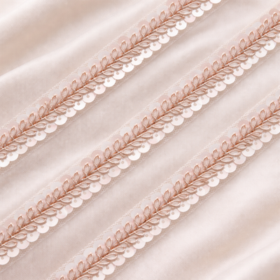 Leaf Pattern Sequin Net Lace Trim Border hover