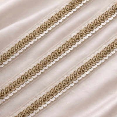 Leaf Pattern Sequin Net Lace Trim Border