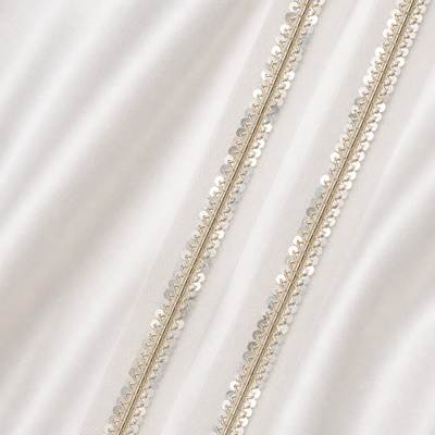 Sequin Embellished Net Lace Border Trim for Festive and Designer Wear