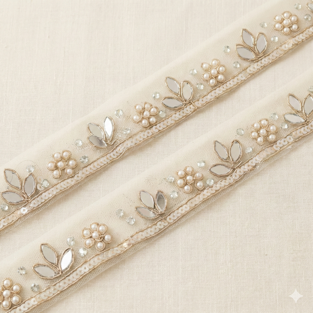 Stone & Beads Zardozi Work Handcrafted Trim