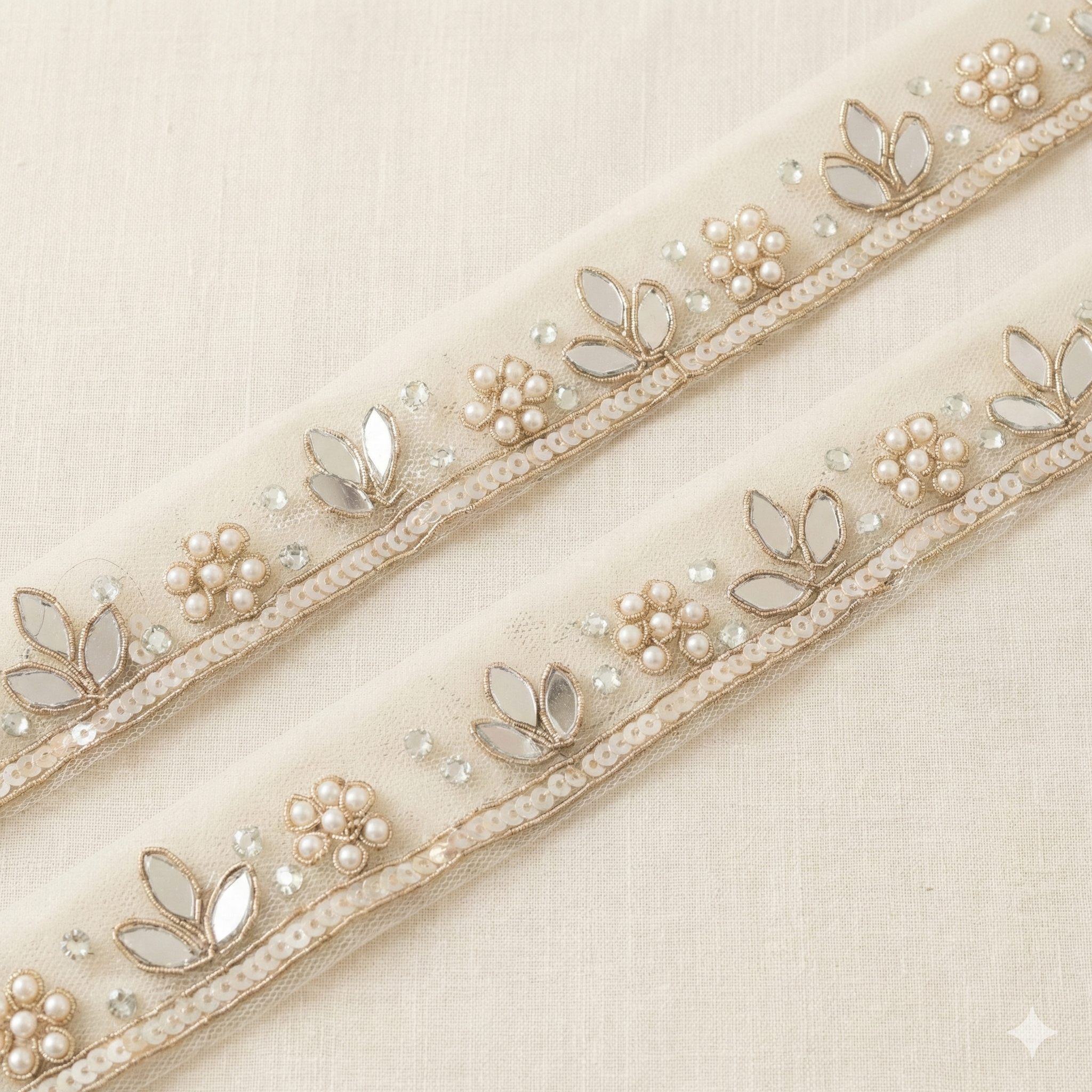 Stone & Beads Zardozi Work Handcrafted Trim