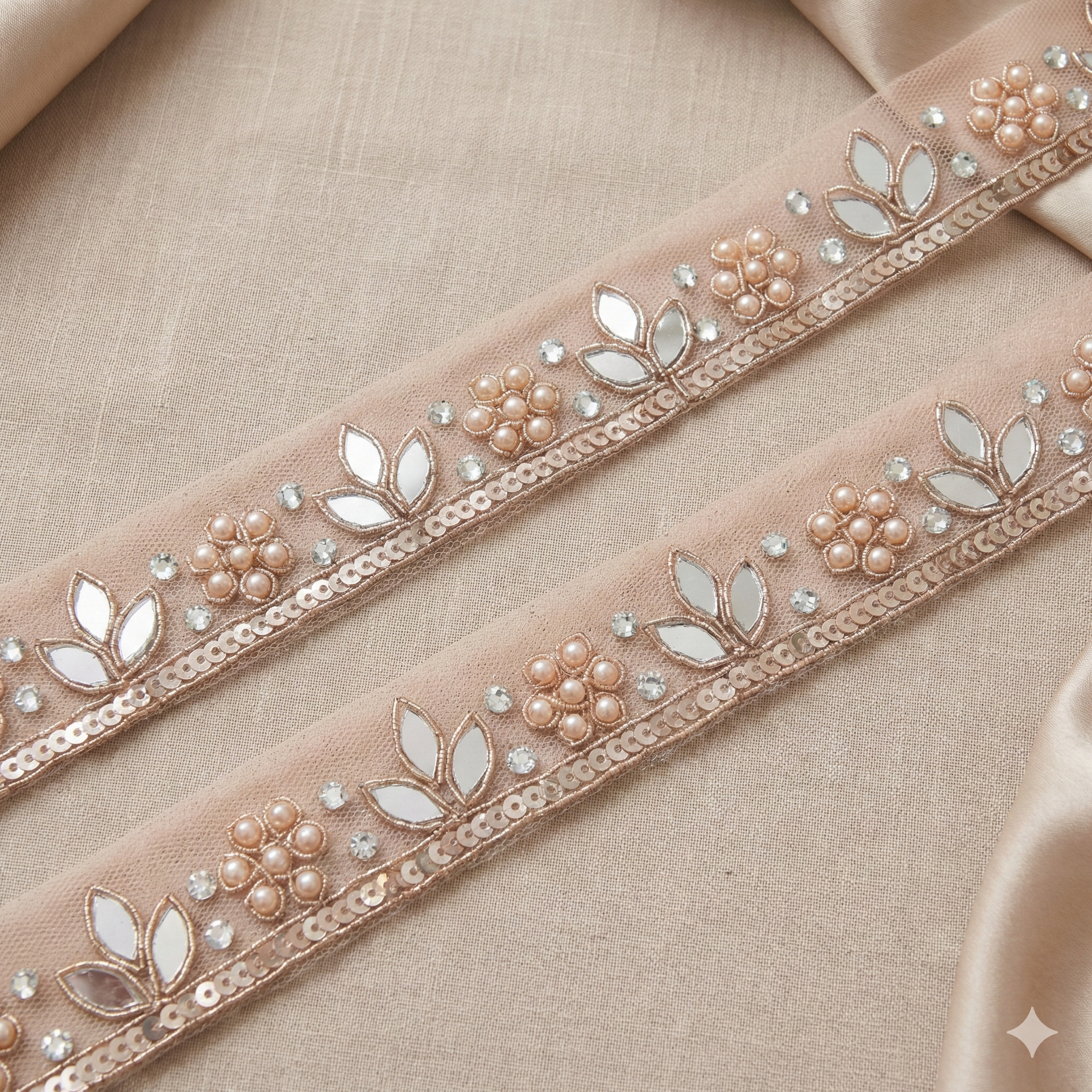 Stone & Beads Zardozi Work Handcrafted Trim