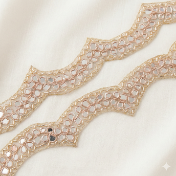 Rose Gold Fancy Embellished Handcrafted Trim
