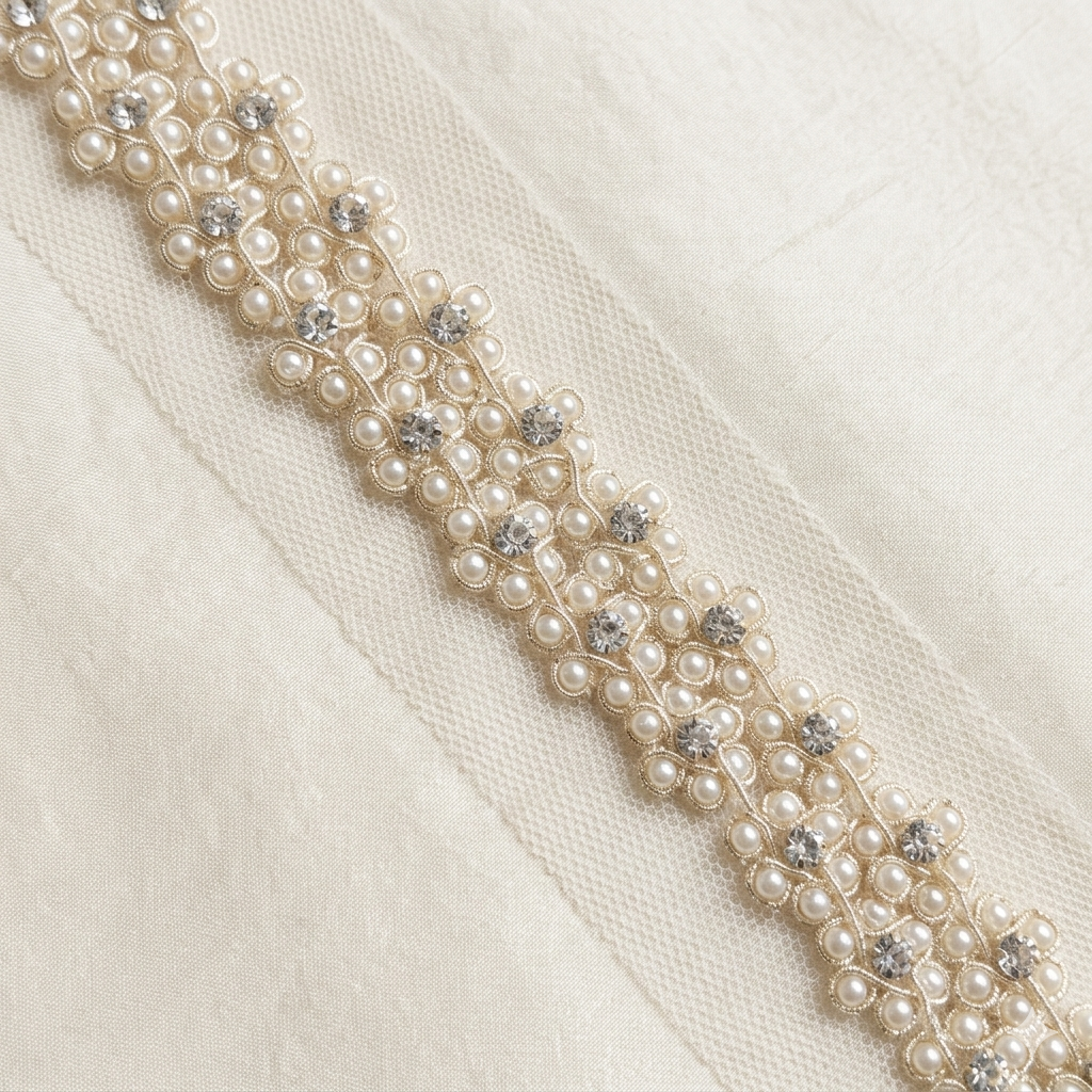 Pearl Embellished Handwork Trim