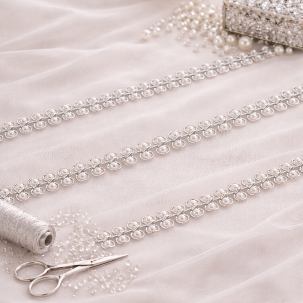Pearl Embellished Handwork Trim