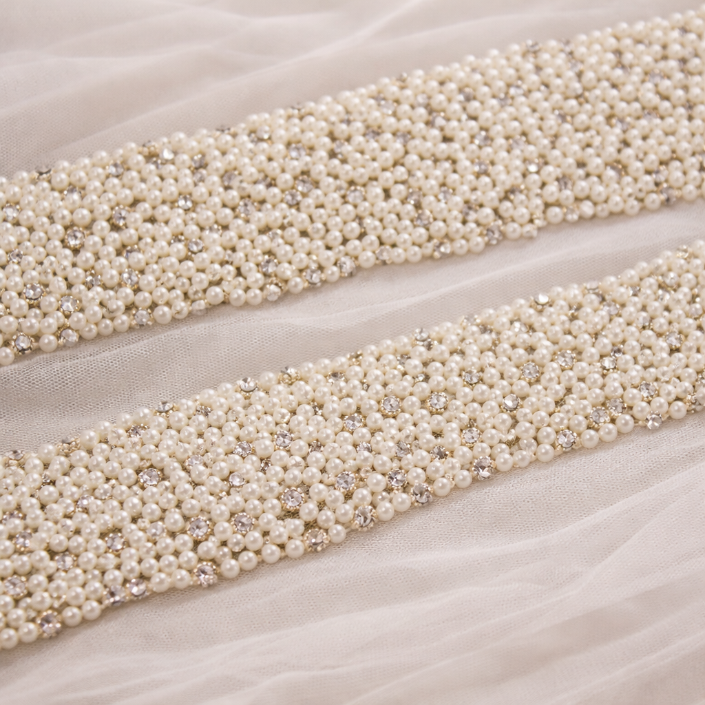 Pearl Embellished Handwork Trim