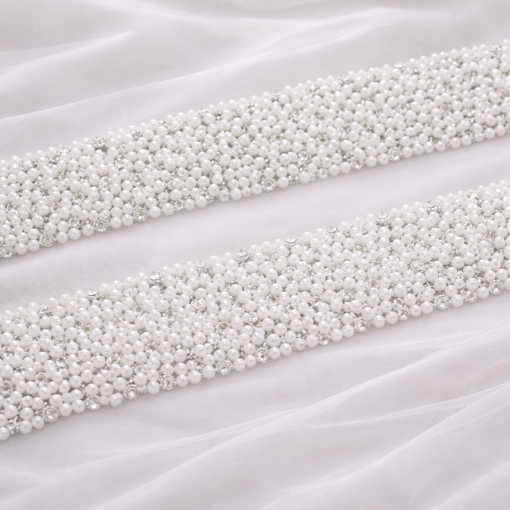 Pearl Embellished Handwork Trim