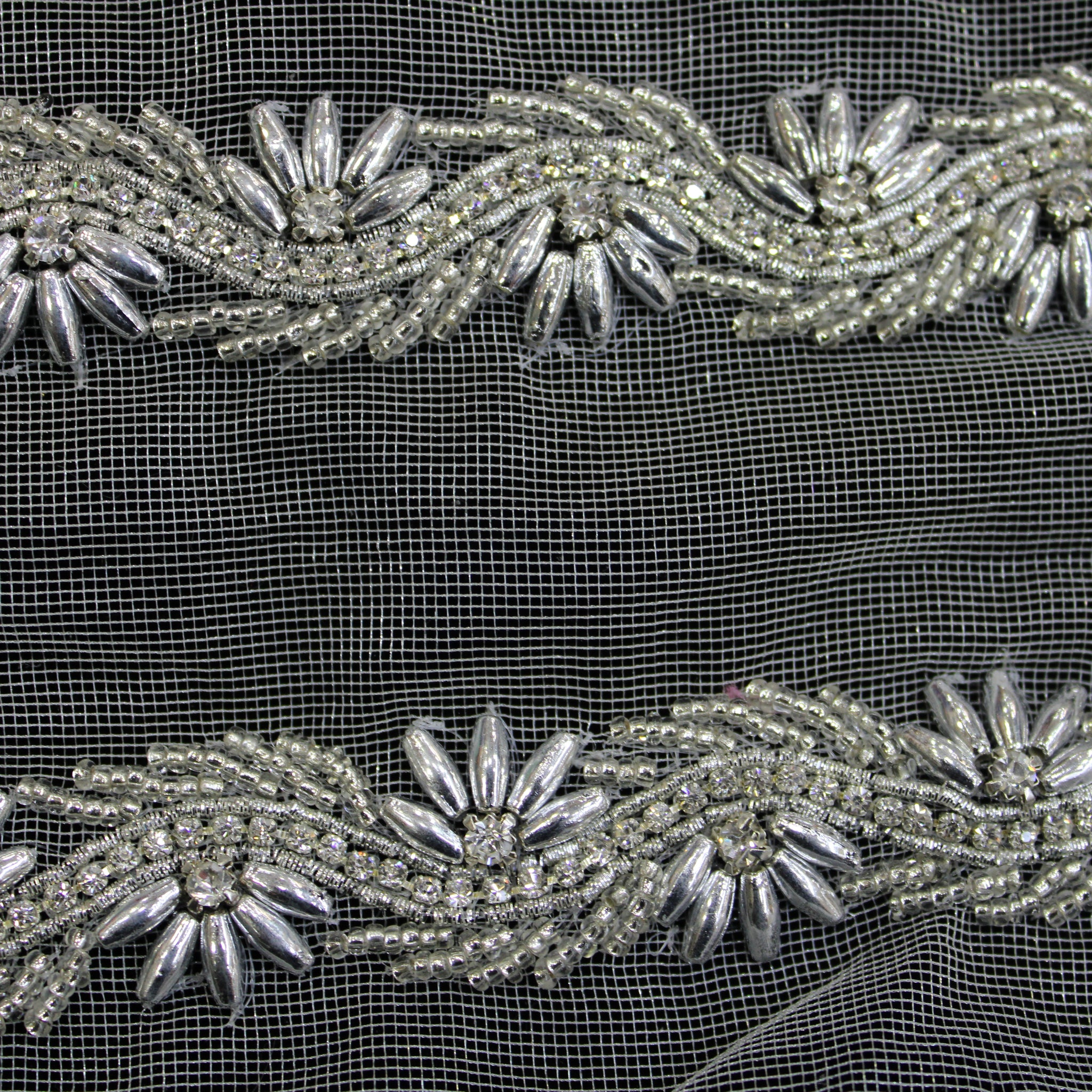 Silver Embellished Handwork Trim