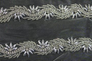 Silver Embellished Handwork Trim