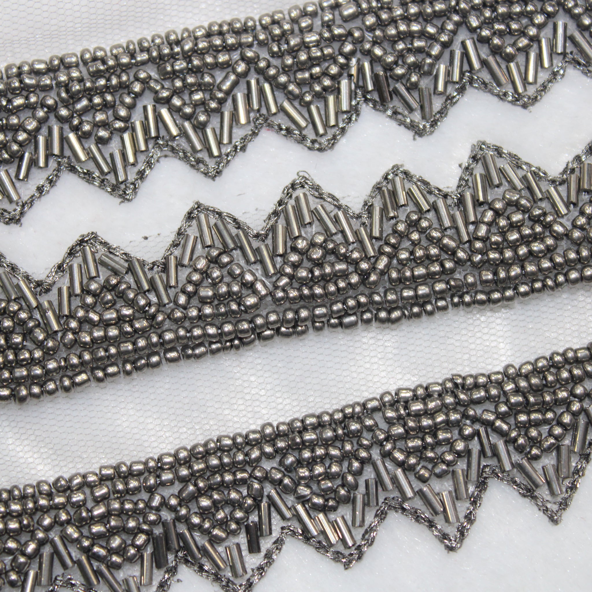 Silver Embellished Handwork Trim