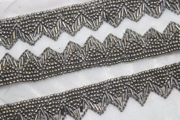 Silver Embellished Handwork Trim