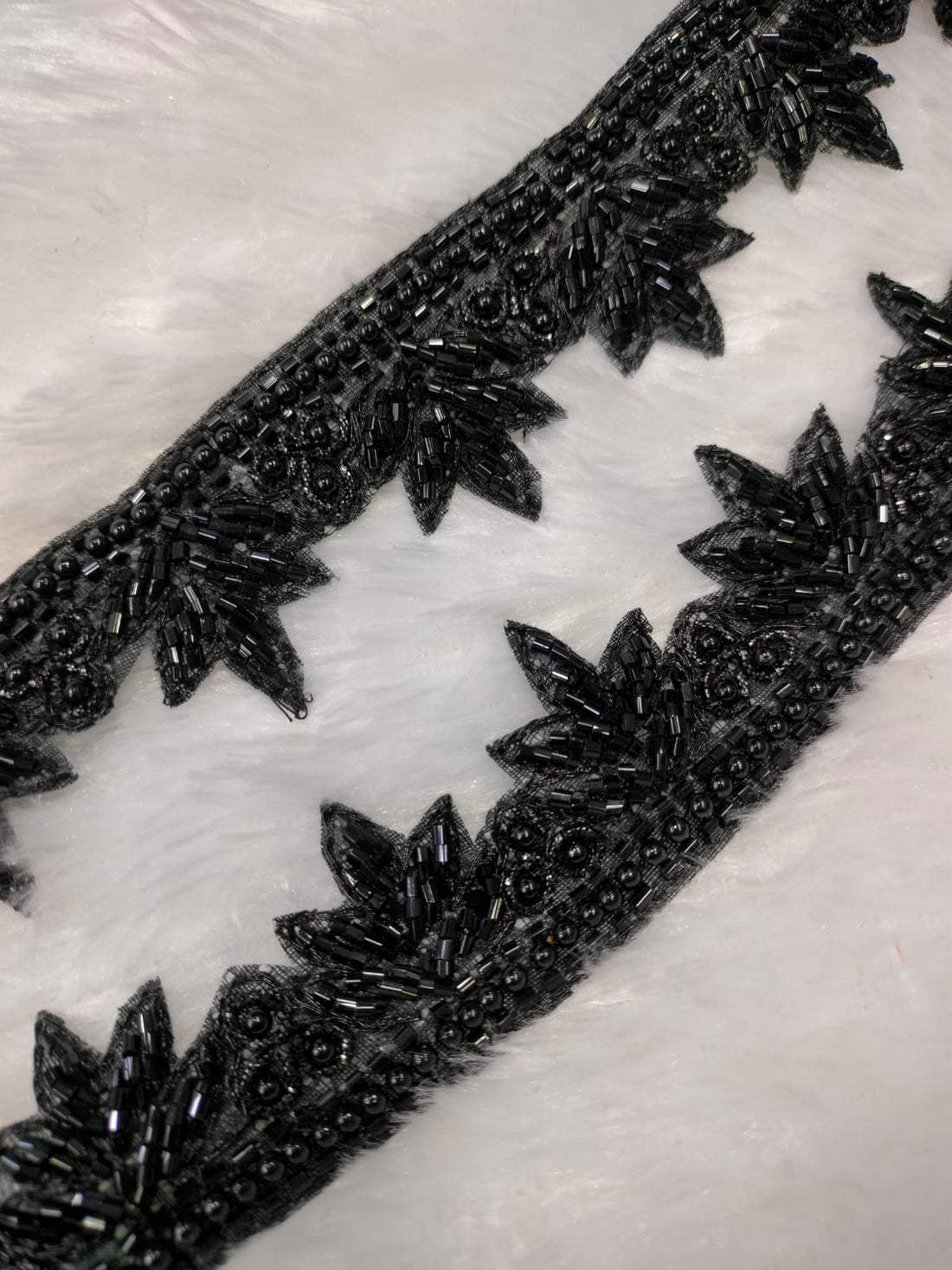 Black Embellished Handwork Trim