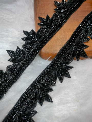 Black Embellished Handwork Trim