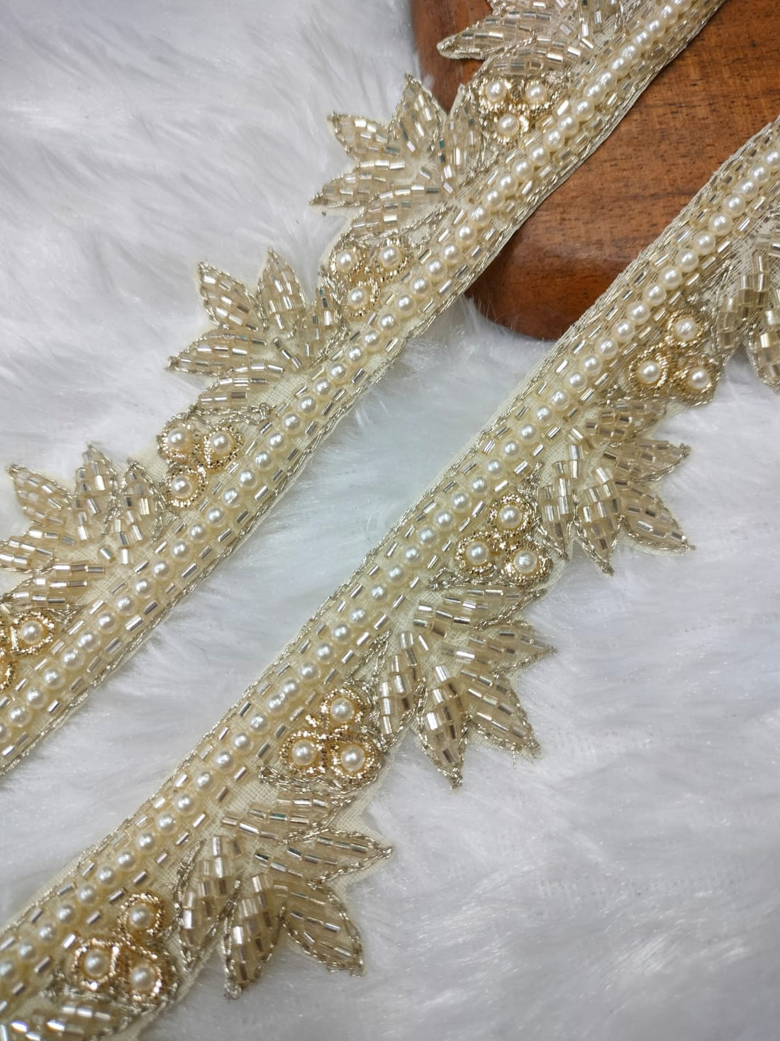 Light Gold Embellished Handwork Trim