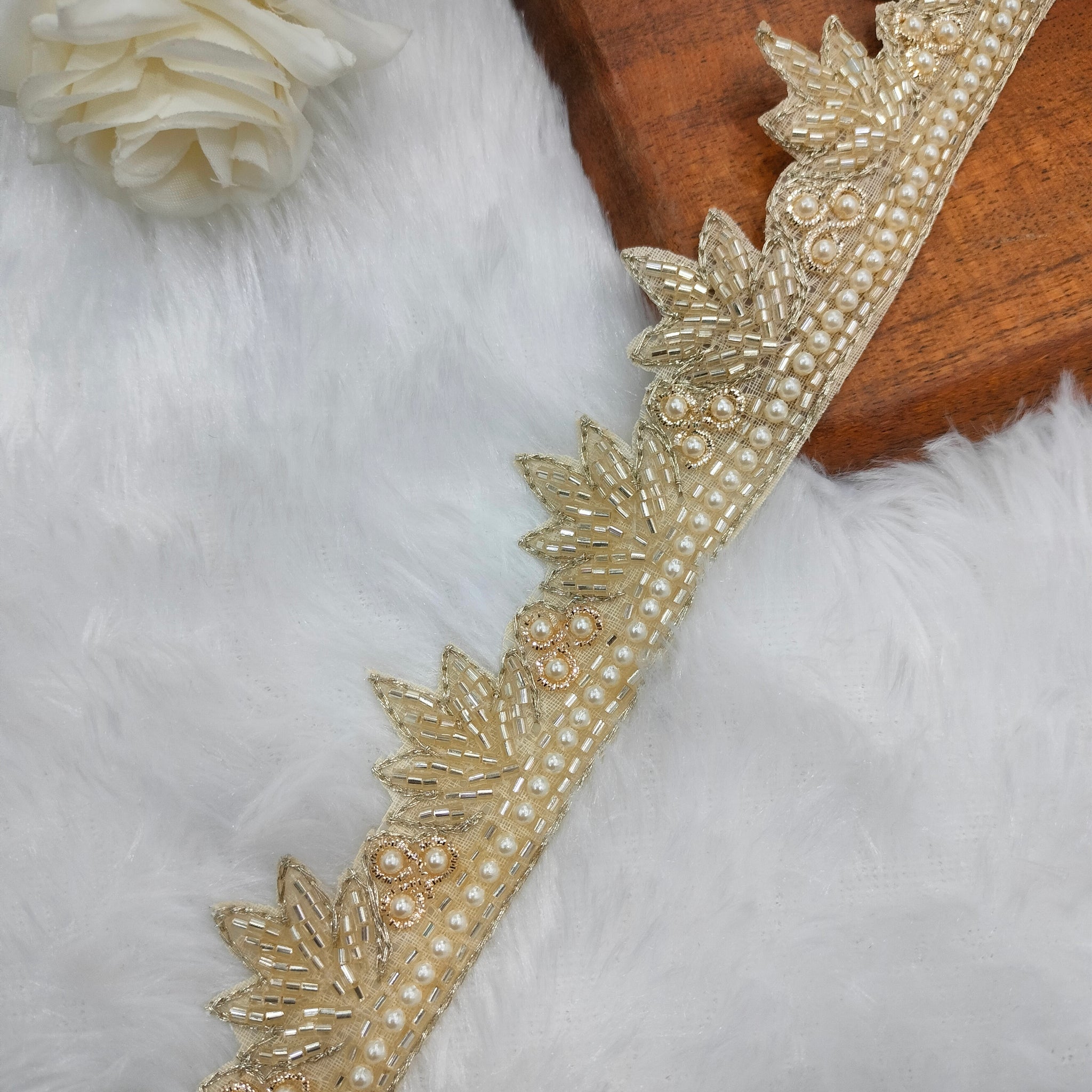 Light Gold Embellished Handwork Trim