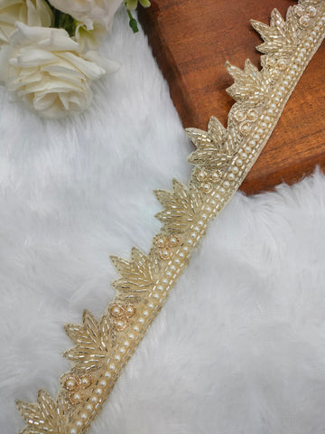 Light Gold Embellished Handwork Trim