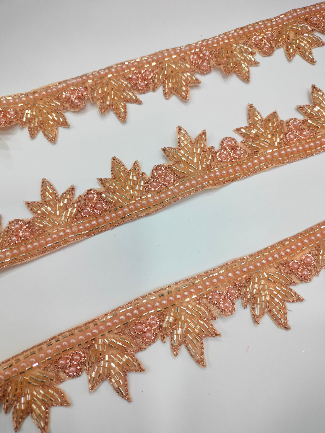 Rose Gold Embellished Handwork Trim