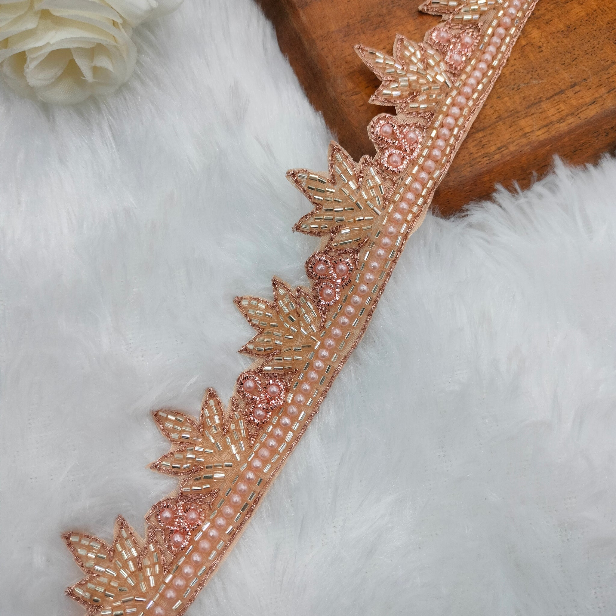 Rose Gold Embellished Handwork Trim