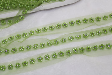 Green Floral Handwork Trim