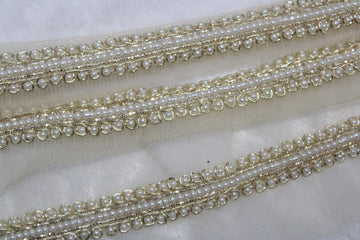 Light Gold Pearl Embellished Trim