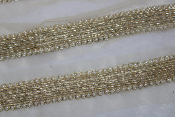 Light Gold Pearl Embellished Trim