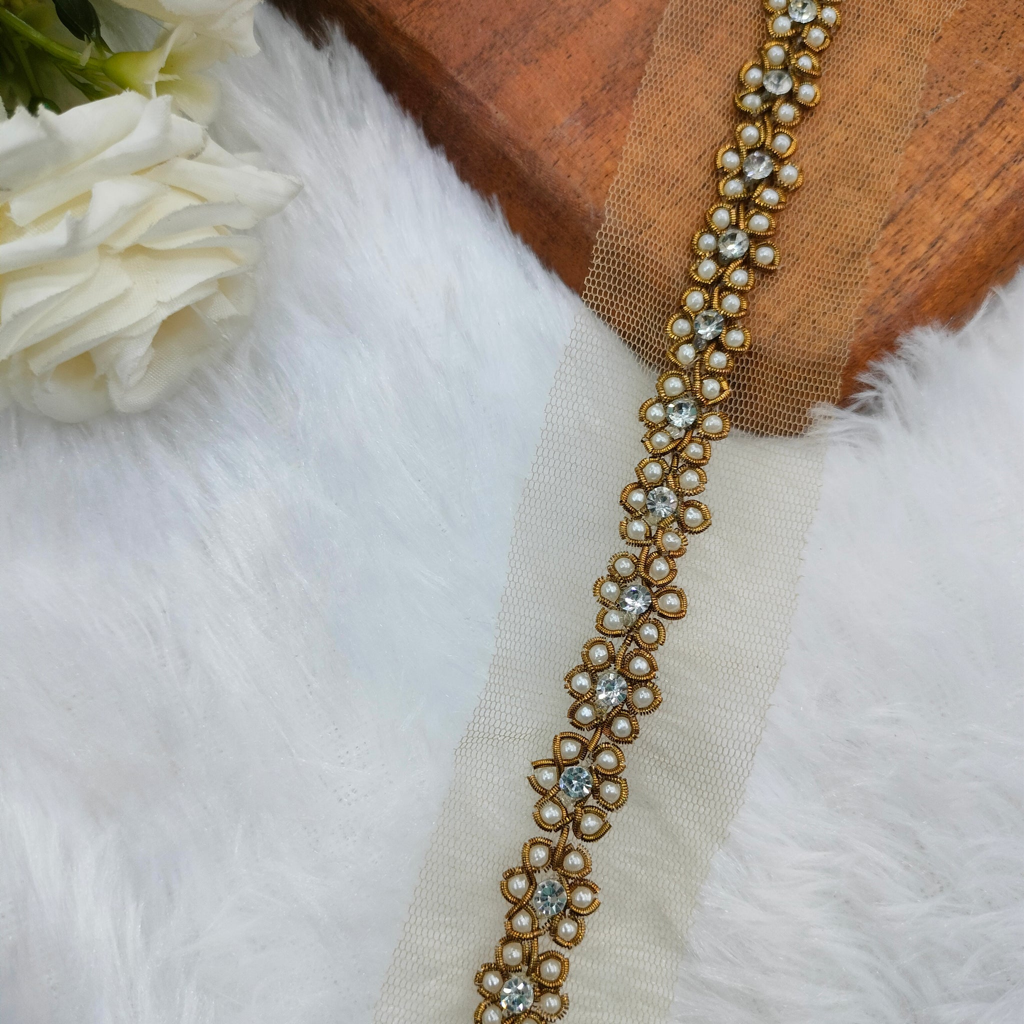 Antique Gold Floral Trim