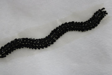 Jet Black Intricate Embellished Border