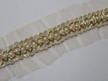 Golden Shimmer Embroidered Border