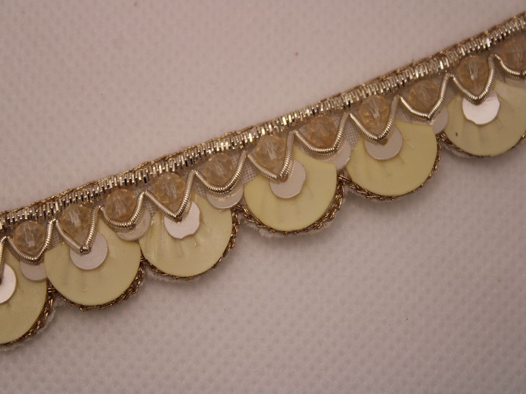 Light gold Shimmer Embroidered Border