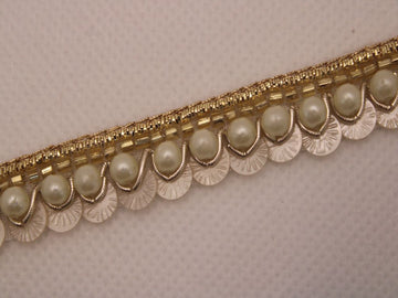 Light Gold Shimmer Embroidered Border