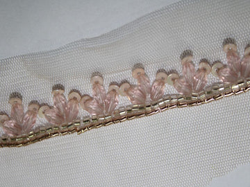 Light Pink Shimmer Embroidered Border