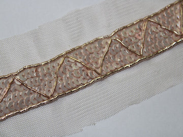 Rose Gold Shimmer Embroidered Border