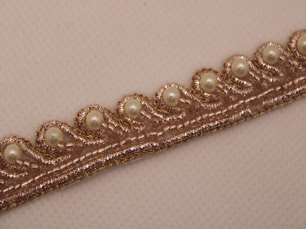 Rose Gold Shimmer Embroidered Border