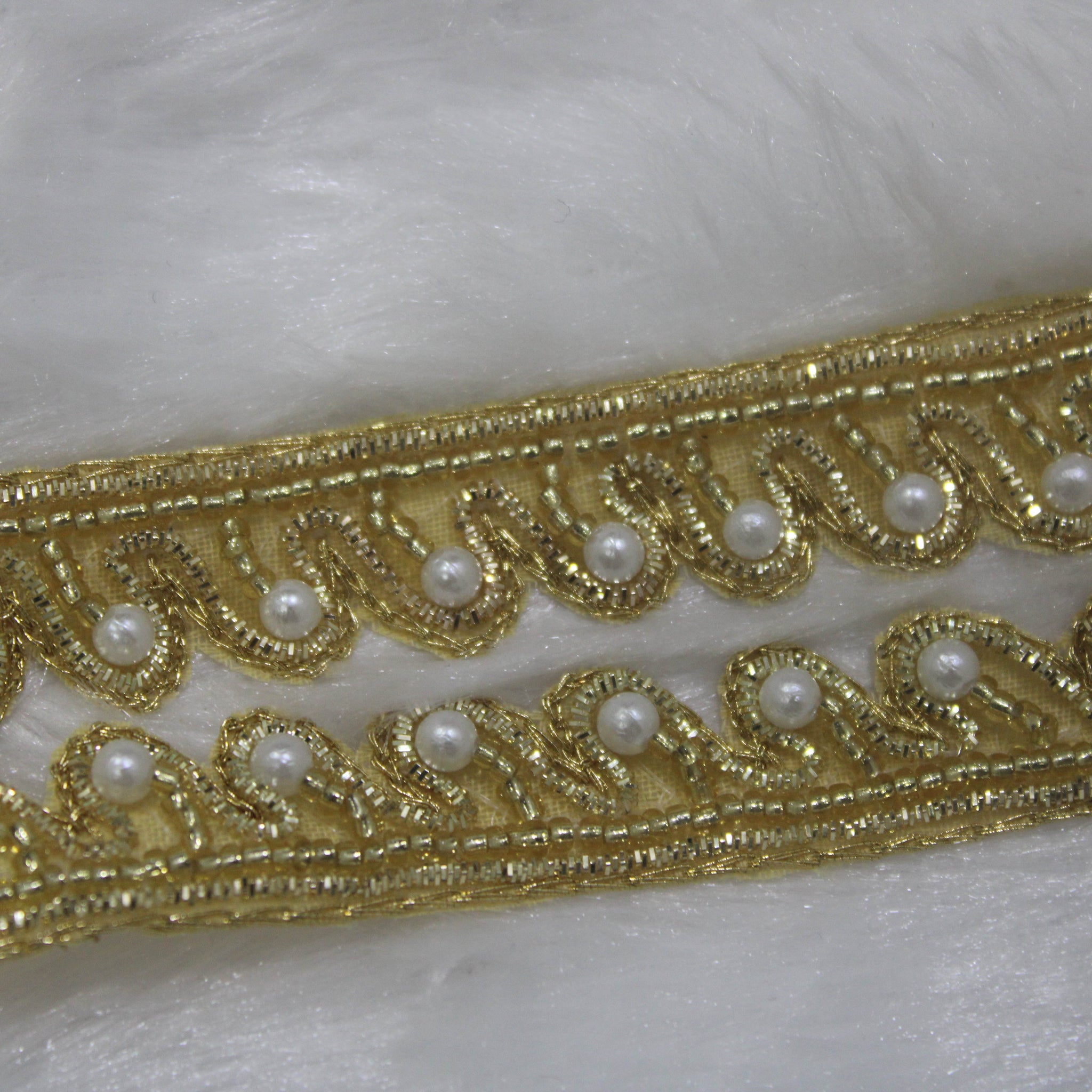 Golden Shimmer Embroidered Border