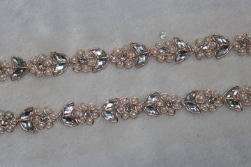 Rose Gold Embellished Handwork Trim