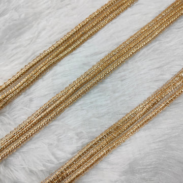 Textured Zari Embroidered Border Lace with Fine Metallic Detailing