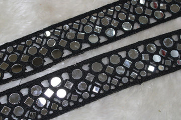 Black Base Mirror Embellished Trim